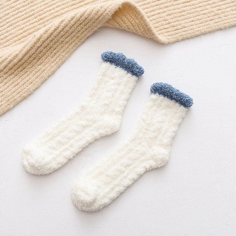 12 Pairs Coral Plush Sleep Socks Autumn Winter Terry Floor Fuzzy Plus Velvet Thickening Warm Socks